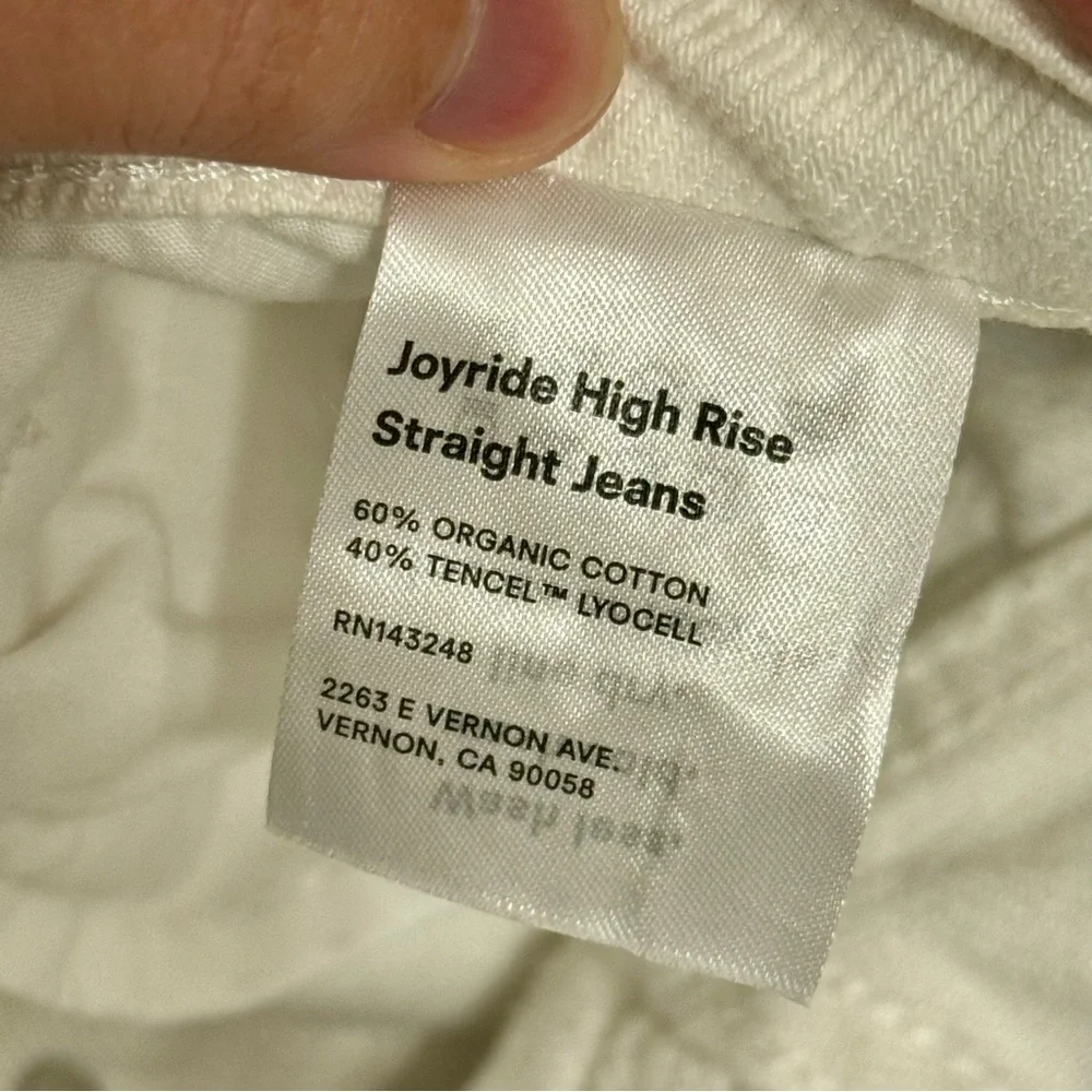 Reformation Joyride High Rise White Black Straight Leg Jeans Size 24